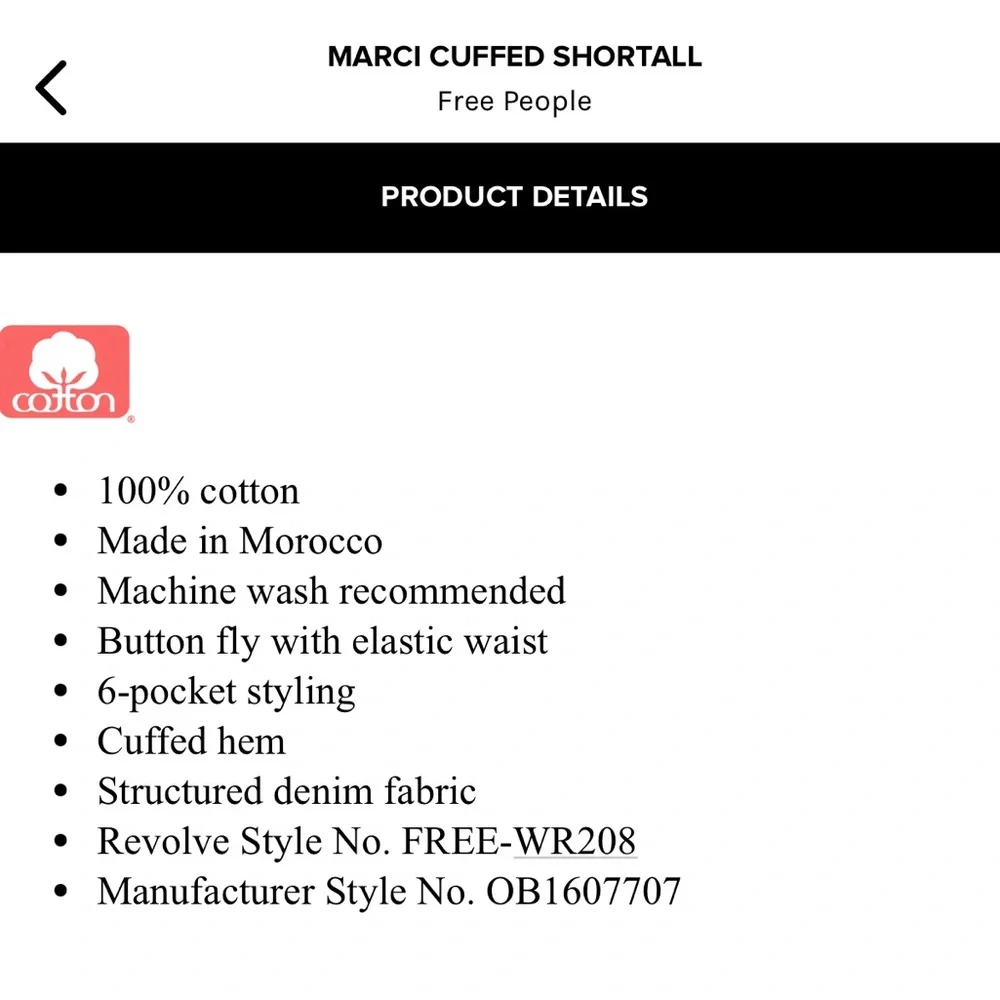 Free People Marci Denim Short Button Up Romper - Picture 4 of 7